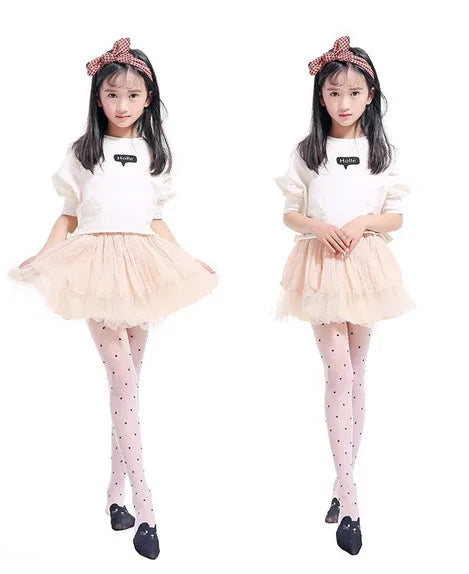 1/4Pcs/Lot Summer Spring Candy Color Cartoon Girls Pantyhose Ballet Dance Tights For Kids Stocking Children Velvet Pantyhose