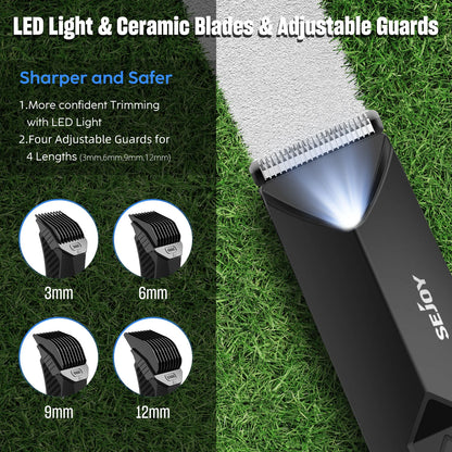 Sejoy Bald Men Hair Clippers Set Body Hair Shaving Machine Electric Head Shaver Facial Beard Trimmer Stainless Steel Blades