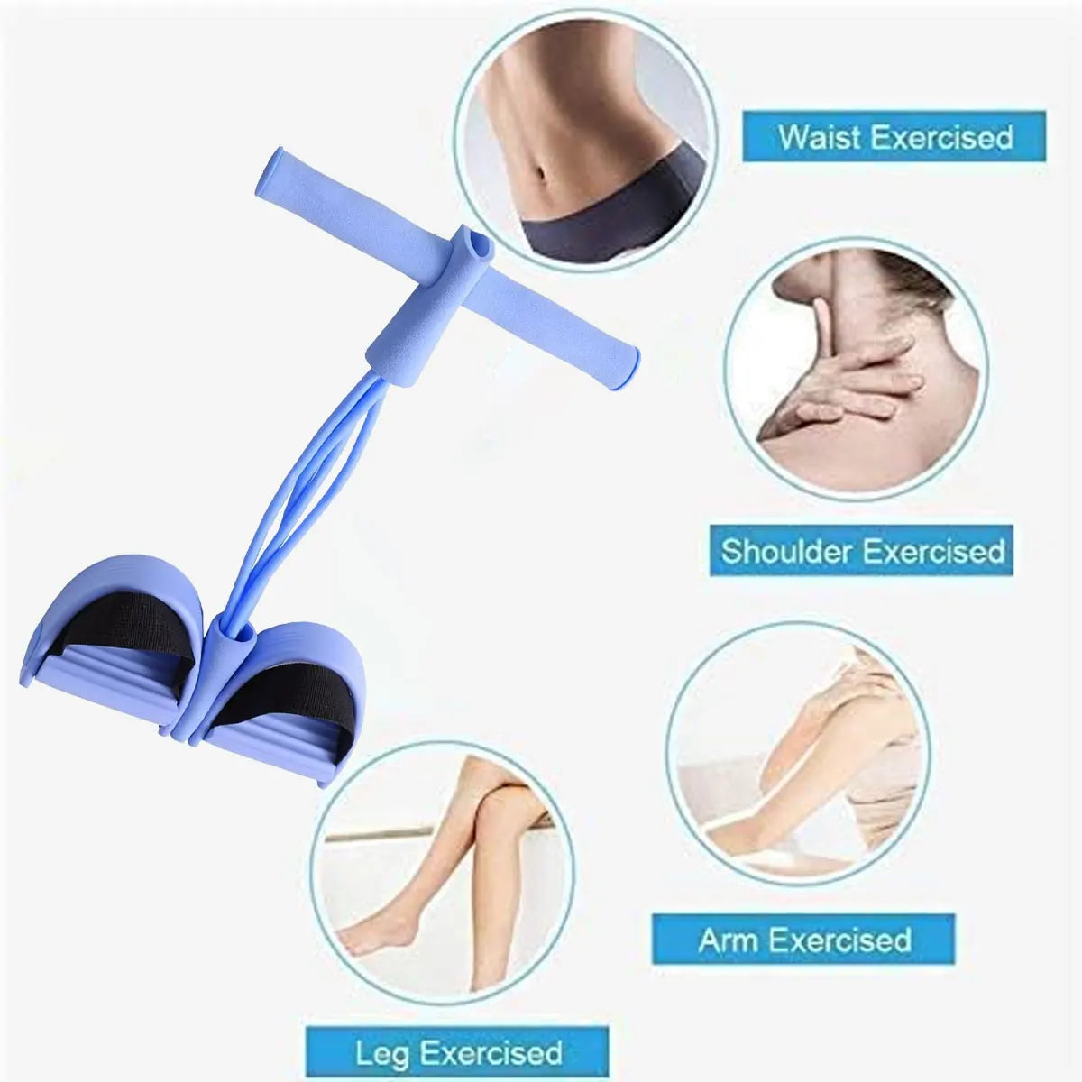 Tension Rope Sit-up Handle Waist Abdomen Exercise Training Elastic Yoga Pedal Puller Resistance Band Fitness Equipment