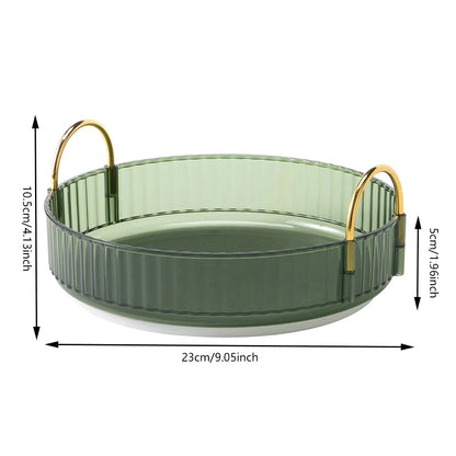 360 Degree Rotating Makeup Organizer Light Luxury Skincare Holder Rack Versatile Space-Saving for Dressing Table Washing Table