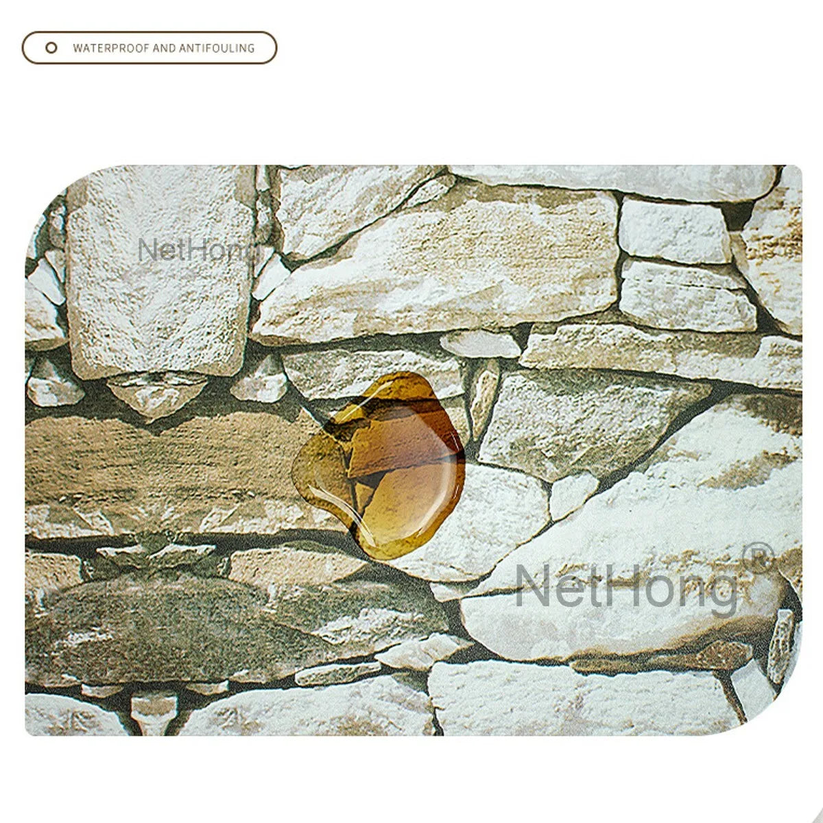 6M 3D Coffee Stone Brick Effect Wallpaper Vinyl Self Adhesive Wall Stickers