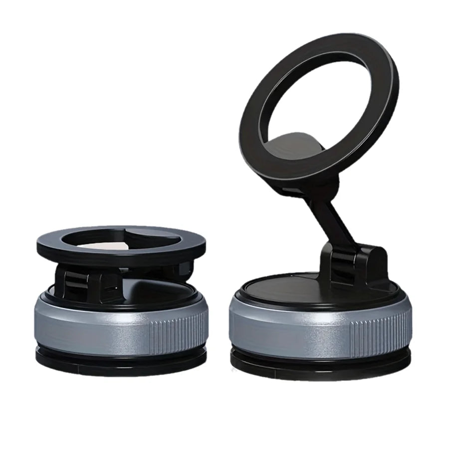 Upgraded Aluminum Alloy Vacuum Magnetic Car Phone Holder with 360° Rotation & Foldable Design Strong Magnetic Absorption