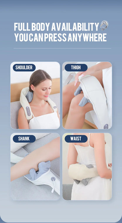 Wireless Neck And Back Massager Neck And Shoulder Kneading Massage Shawl Neck Cervical Relaxing Trapezius Massager