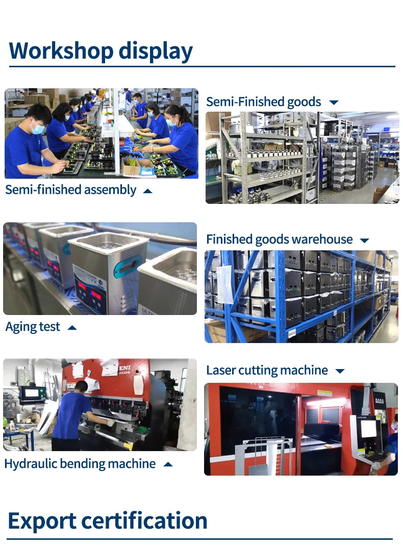 Granbosonic Ultrasonic Cleaner 800ML 1L 40KHz 35W 60W Easy Operation Jewelry Glasses Makeup Washer Bath New Design