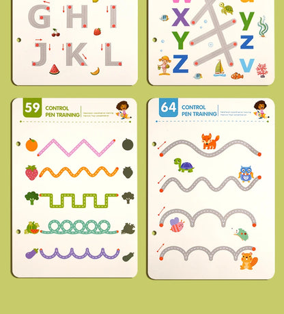 Montessori Writing Control Training Book Reusable Magical Tracing Workbook Practice Book Children Drawing Education Stationery