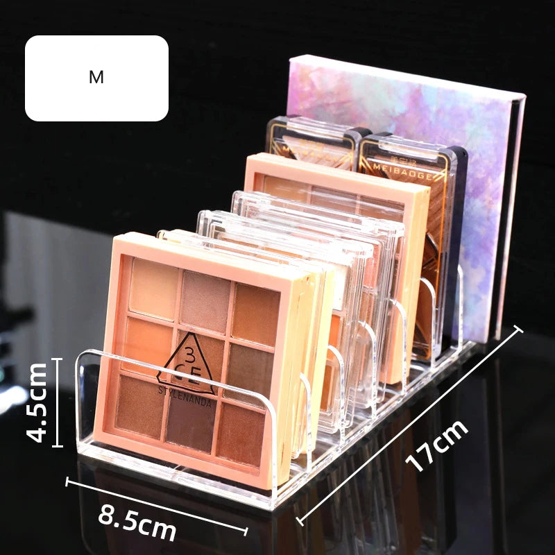 Premium Acrylic Eyeshadow Palette Organizer - Makeup Storage Tray with Compartments for Cosmetics
