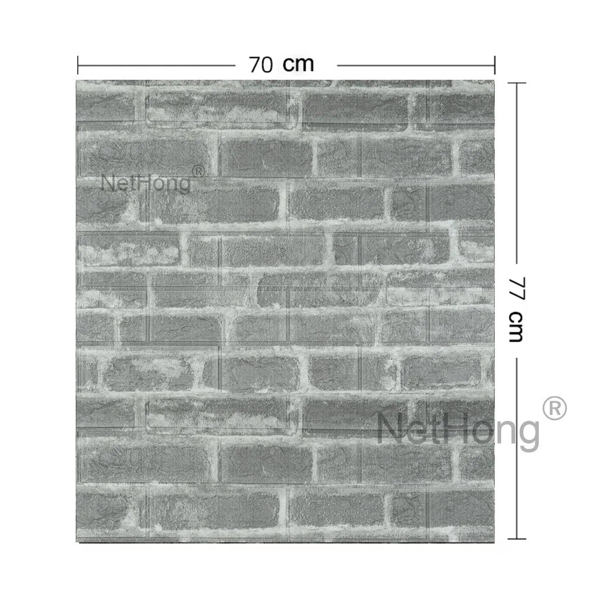 Waterproof Brick Stone Wallpaper Self Adhesive Vinyl Wall Decor Sticker 70*77Cm