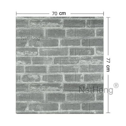 Waterproof Brick Stone Wallpaper Self Adhesive Vinyl Wall Decor Sticker 70*77Cm