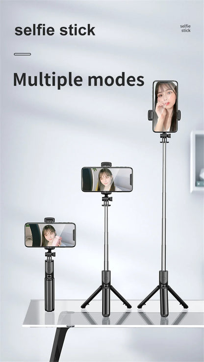 Wireless Selfie Stick Tripod Stand Bluetooth Remote Extendable Tripod for iPhone Mobile Phone Tiktok Live Streaming
