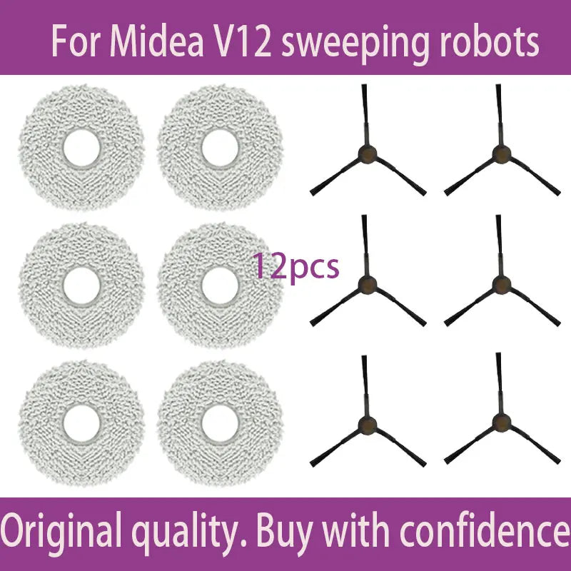 For Midea V12  Eureka J12 Ultra Robot VacuumThe consumables such as the main brush dust bag side brush cloth and filter screen