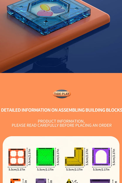 Magnetic Tile Marble Runway Toy Set STEM Educational Building Blocks for Boys and Girls Aged 3+, Great Birthday Gifts Christmas