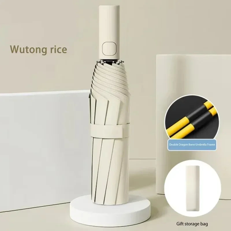 Fully Automatic Folding Umbrella 24 Bone Double Bone SPF 50 UV Protection Rain Resistance Strong Wind Resitance Umbrella