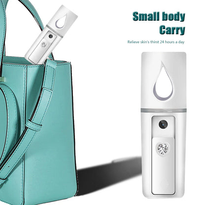 L2 Mini Nano Facial Mister with Top Mirror Portable USB Rechargeable Handy Cool Mist Sprayer Steamer Face Humidifier Atomizer