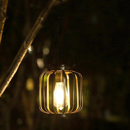 Solar Powered LED Hanging Lanterns Lights Waterproof Outdoor Lawn Lamps~Gardens