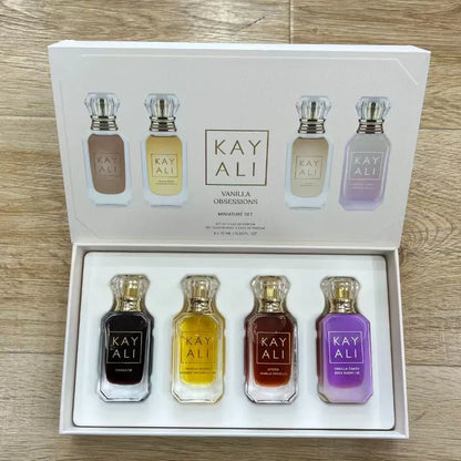 KAYALI Unisex Perfume Set 4*10ml Long Lasting Fresh Mild Elegant Floral Fruity Musk Natural Fragrance Two Scents Vanilla Royale