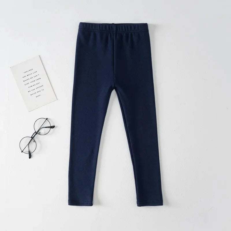 Girls Pure Cotton Long Pants - Slim Fit Thermal Underwear for Kids | Spring Autumn Base Layer
