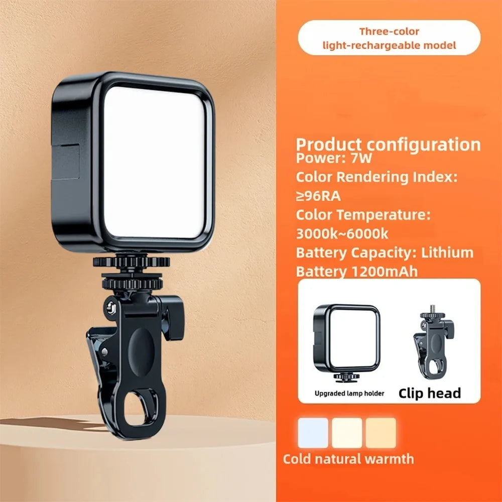 Portable LED Selfie Fill Light for iPhone Samsung iPad Cell Phone Laptop Clip Ring Flash Fill Lamp Photo Video Photography Lamp