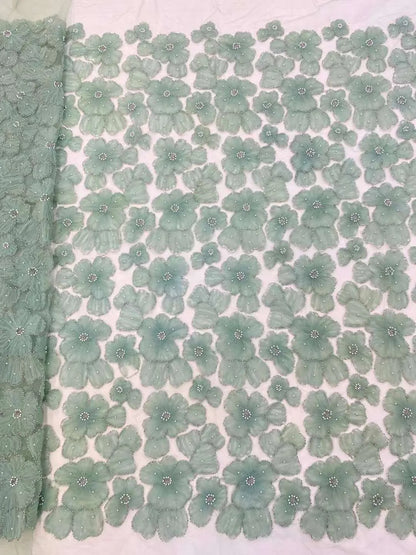 Dark Purple Panhua Bead Cord Embroidery + Sequin Embroidery Fairy Style Evening Dress Women’s Skirt Fashion Bead sewing 2 yard