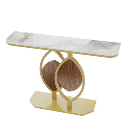 Exclusive Design Gold Leaf Console Table Entryway Accent Table Office Coffee Bar Metal Frame