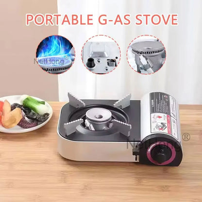 Safety Camping Gas Stove - Portable Single Burner with Auto Shut-Off, Windproof for BBQ Cooking & Outdoor Heating