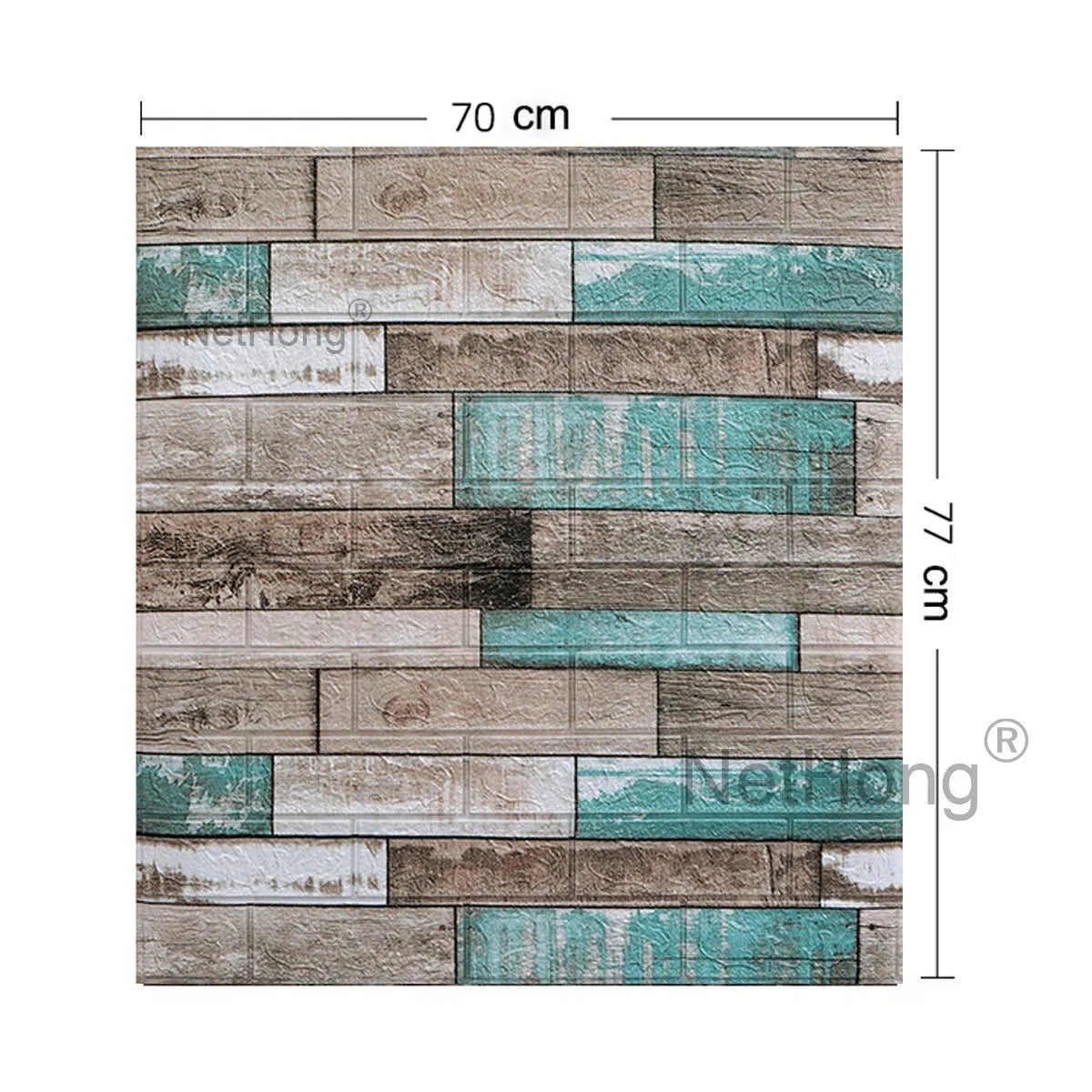 Waterproof Brick Stone Wallpaper Self Adhesive Vinyl Wall Decor Sticker 70*77Cm