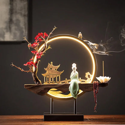 Hot Sell Backflow Incense Burner Home Decor Light Circle for Zen Yoga Meditation home fragrance Aromatherapy Festival Gift