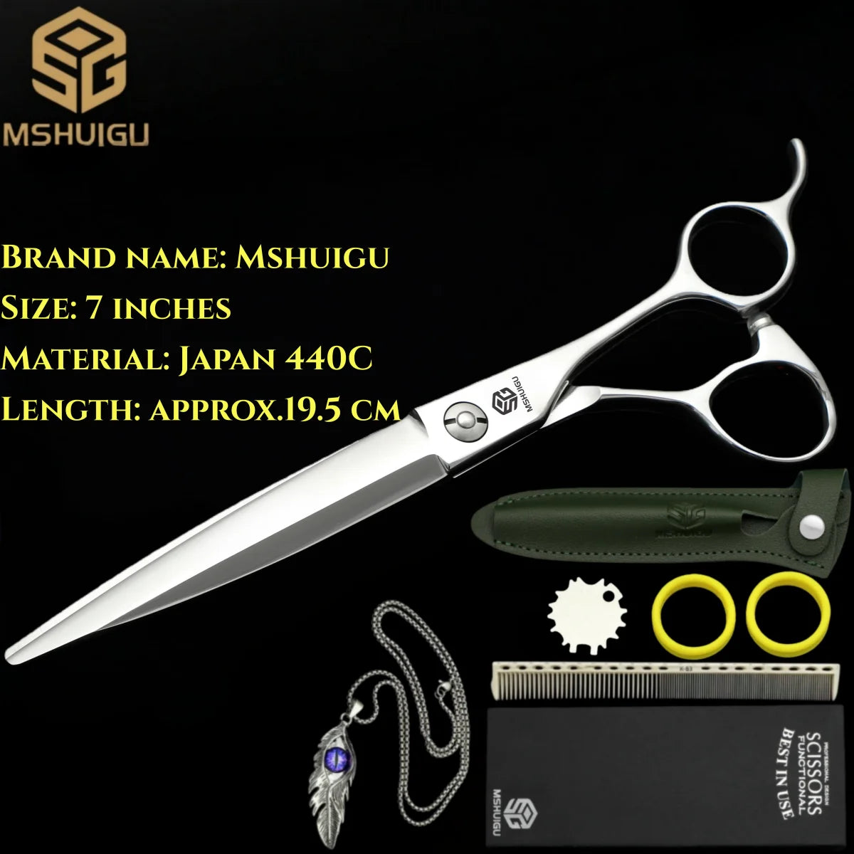 MSHUIGU professional barber Small size scissors 440C 5-5.5-6inch Multifunctional thinning shears Salon Tool Accessories