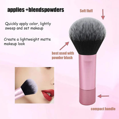 New Powder Portable Beauty Tool Clear Plastic Short Handle Mini Makeup Brush