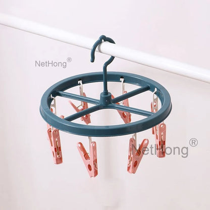 8 Pegs Thickened Clip Underwear Socks Hanger Laundry Airer Cloth Dryer Rack
