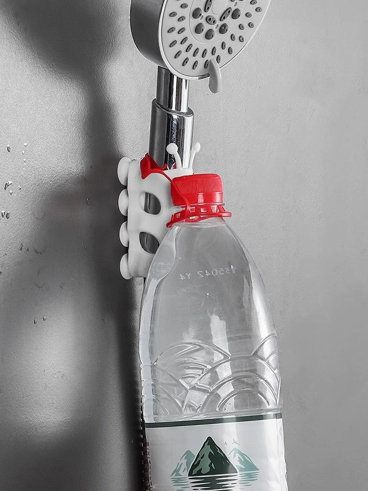 Saugnapfhalterung, Silikon-Duschkopfhalter, wiederverwendbar, abnehmbar, Wandregal mit fester Basis für Badezimmeraccessoires