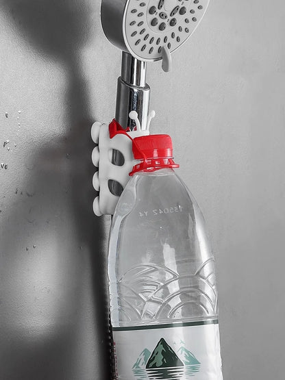 Saugnapfhalterung, Silikon-Duschkopfhalter, wiederverwendbar, abnehmbar, Wandregal mit fester Basis für Badezimmeraccessoires