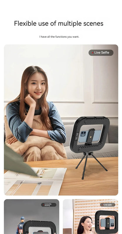 New Handheld Ring LED Rechargeable Fill light Portable Mobile Phone Live Broadcast selfie Photography Desktop Rabbit Cage