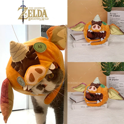 The Legend of Zelda Bokoblin Cosplay Headgear Plush Green Link Hat Zelda Shield Lizalfos Lynel Helmet Neck Costume Props Gift
