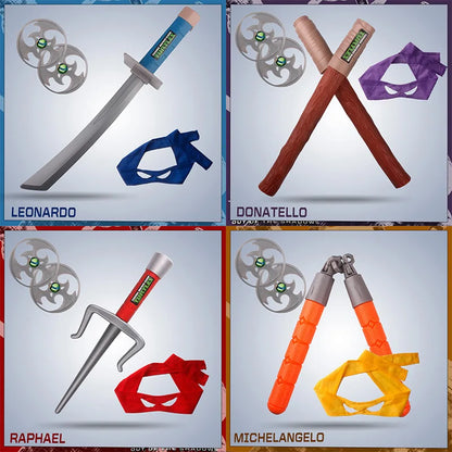 Teenage Ninja Turtles Eye Mask Nunchaku Darts Knife And Knife Can Anime Cosplay Wear Children's Performance Weapons Props Gifts