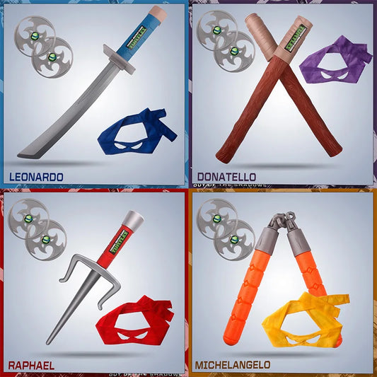 Teenage Ninja Turtles Eye Mask Nunchaku Darts Knife And Knife Can Anime Cosplay Wear Children's Performance Weapons Props Gifts