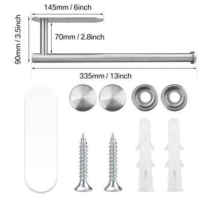 Adhesive Toilet Roll Paper Holder Organizer Wall Mount Storage Stand Kitchen Bathroom No Drill Tissue Towel Dispenser Stainless