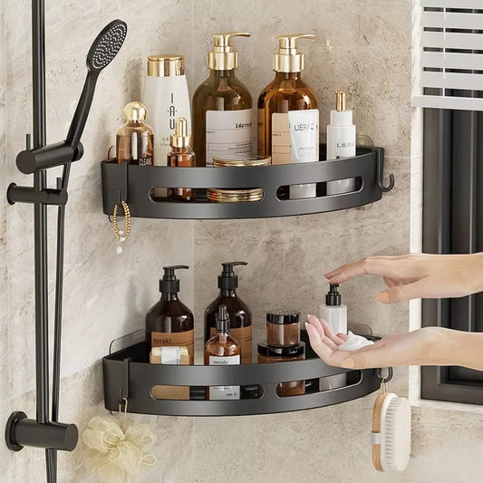 3/2/1 PCS Adhensive Bathroom Shampoo Holder Shower Caddy Shelves Storage No Drill Shelf Corner Towel Holder Shelves For Bathroom