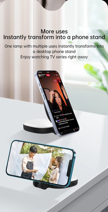 Magnetic Multi-functional Mobile phone Selfie mirror Mini Fill light dual-colour adjustable reversible fill light bracket