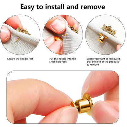 10/30/50 Pieces Locking Pin Backs Metal Pin Backs Locking Pin Keepers Locking Clasp For DIY Enamel Brooch Badge Jewelry Making