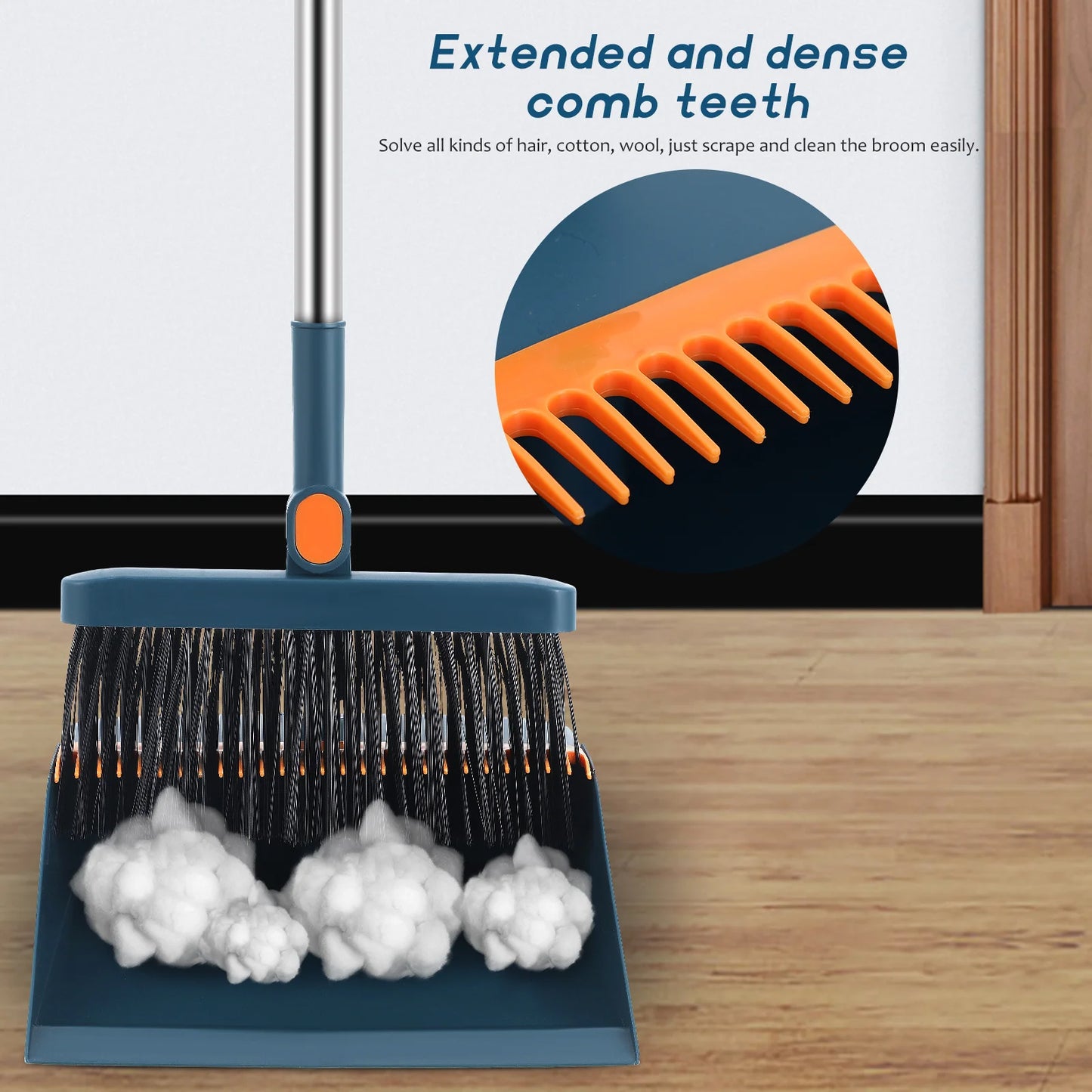 Dustpan Folding Broom Set With Hand Held Brooms For Sweeping Indoor Handheld 9500X2500X2000CM House Collapsible Blue Child