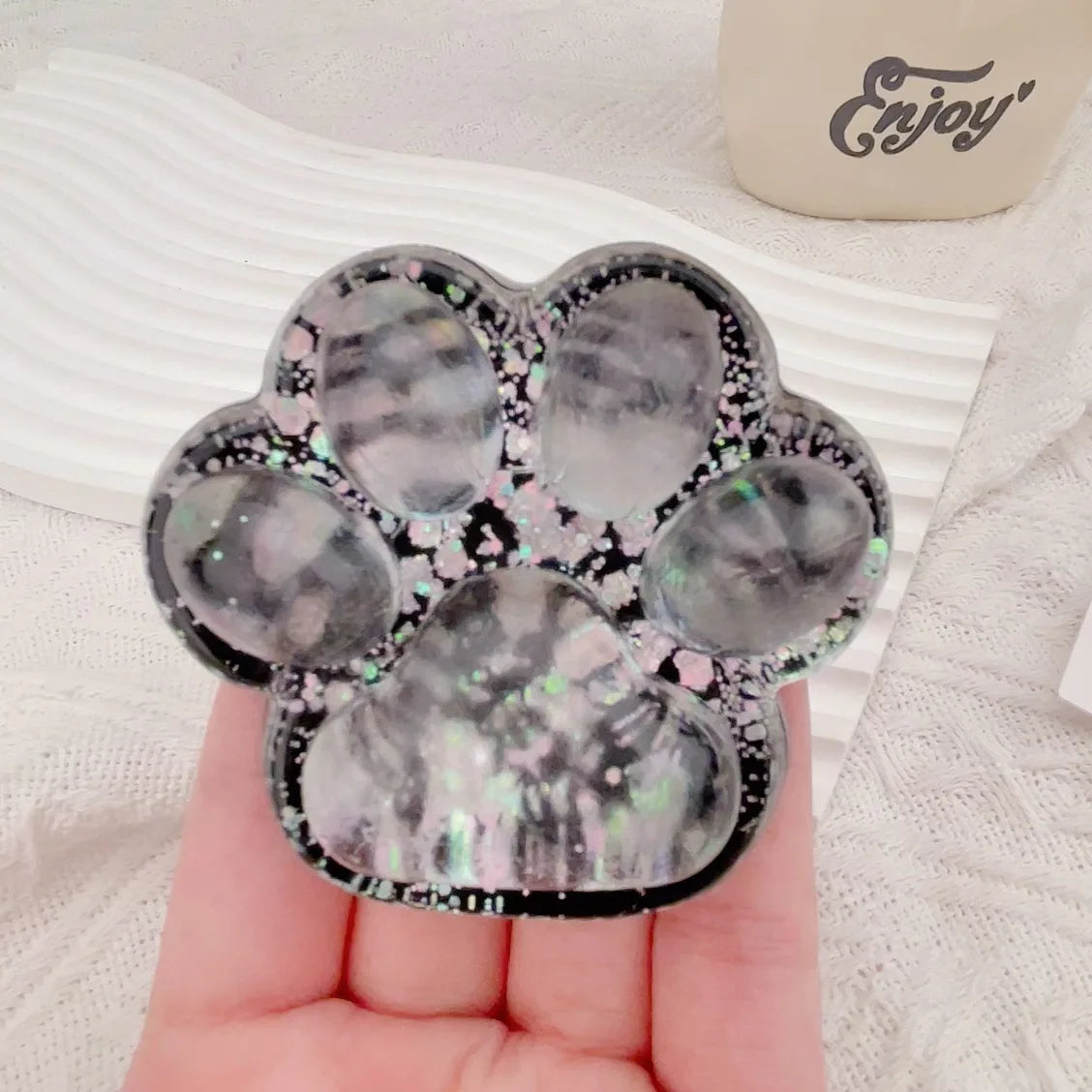 1PC Dark Starry Sky Cat Claw Squishy Fidget Toys Soft Cute Cat Paw Slow Rebound Pinch Decompression Toy for Kids Christmas Gifts