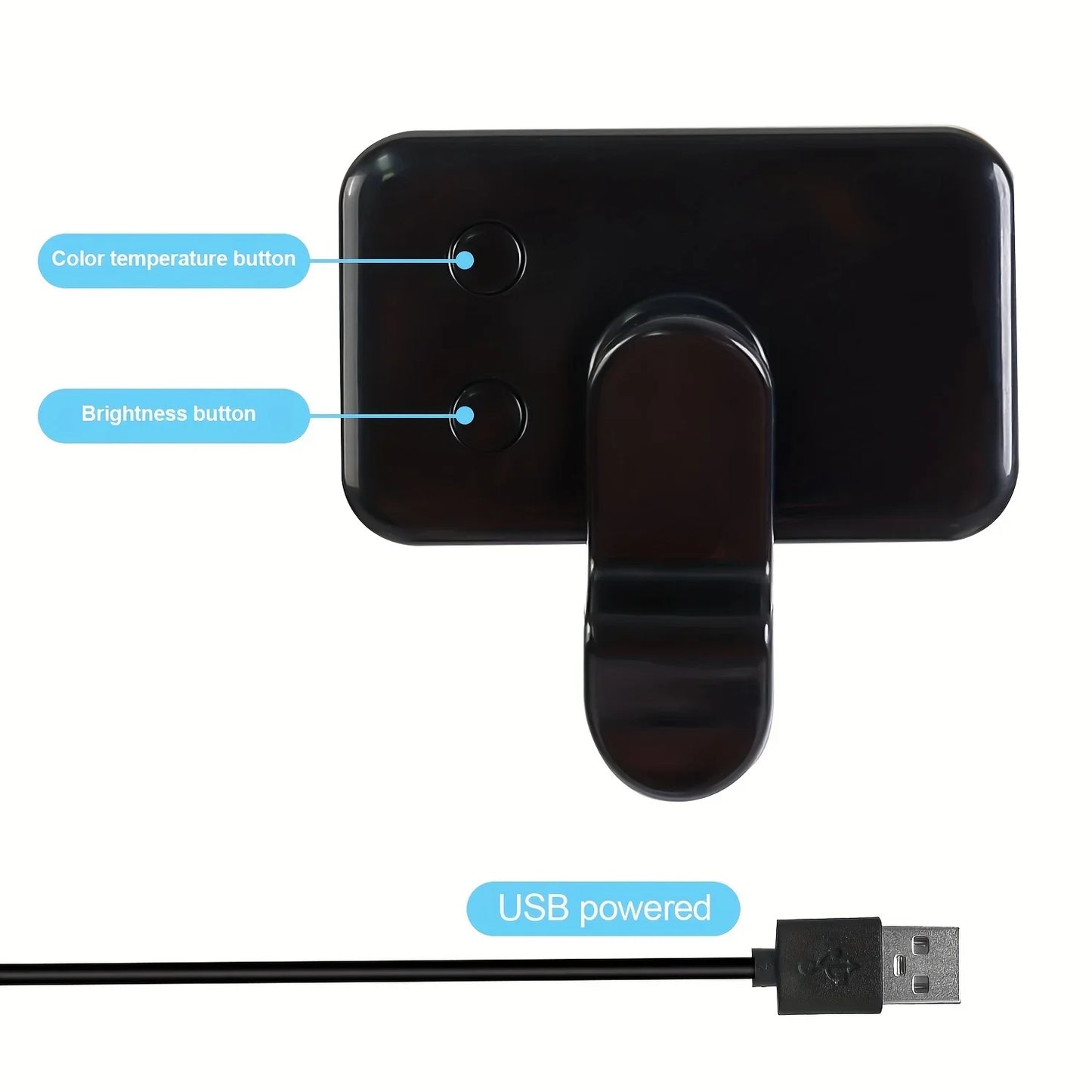 Selfie Fill Light – Mini Clip-on LED, Rechargeable, 3 Color Modes & Adjustable Brightness for Phones & Computers