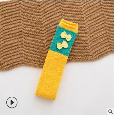 Japanische Mori-Mädchen-Tier-Kniestrümpfe, gestreift, niedlich, Kompression, Herbst/Winter, warm, kuschelig, lange Oberschenkelstrümpfe