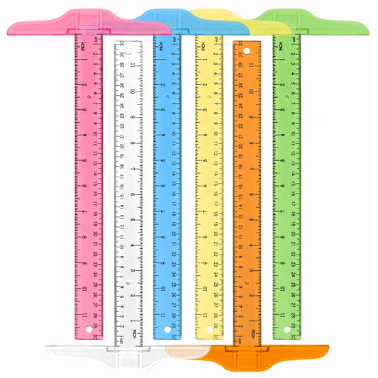 1Pc T-shaped Double Side Scale Ruler Drafting Drawing Tool Plastic School Office Supplies Stationery Accessory 30cm (Inch, Cm)
