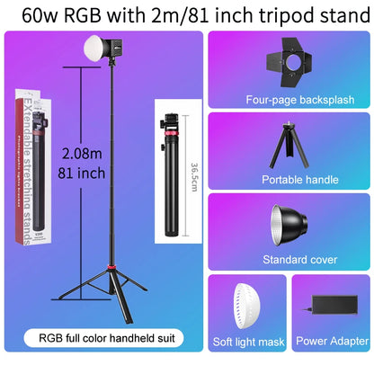 RGB Video Light Portable LED Photography Studio Light with 10000mAh Rechargeable for Vlog Streaming LIVE Photo Fill Lamp