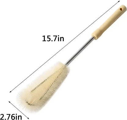 Bottle Brush Cleaner with Long Wooden Handle Water Bottle Cleaning Brush Natural Bristle Kitchen Scrub Bottle Brush for Cup Jug