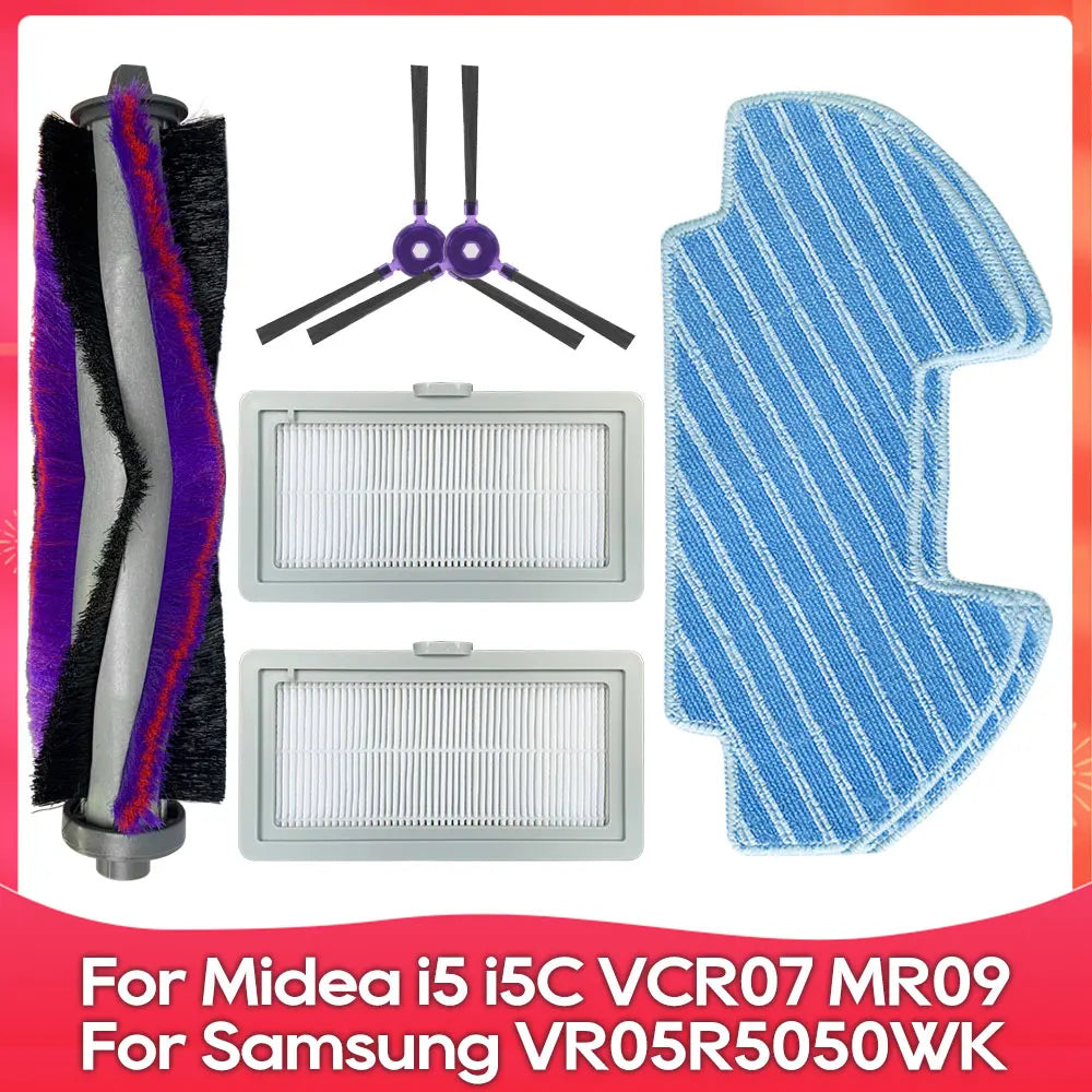 Compatible For ( Midea i5, i5C, VCR10W, VCR07, VCR08, MR09, Samsung VR05R5050WK ) Brush Filter Mop Dust Box Water Tank Accessory