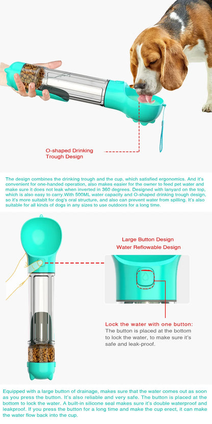 Portable Pet Dog Water Bottle For Small Large Dogs Travel Puppy Cat Drinking Bowl Outdoor Pet Water Dispenser Feeder wiht shovel