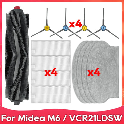 Compatible For ( Midea M6 / VCR21LDSW / Eureka NER600 ) Robot Vacuum Cleaner Part Roller Mian Side Brush Mop Filter Accessory
