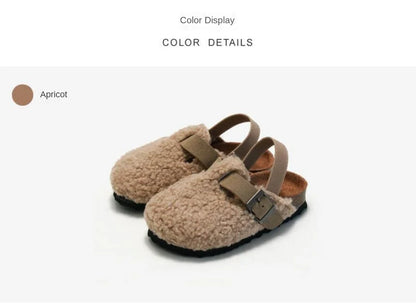 Kids Fleece Slippers - Warm Plush Clogs for Boys & Girls | Soft Sole Baby Shoes